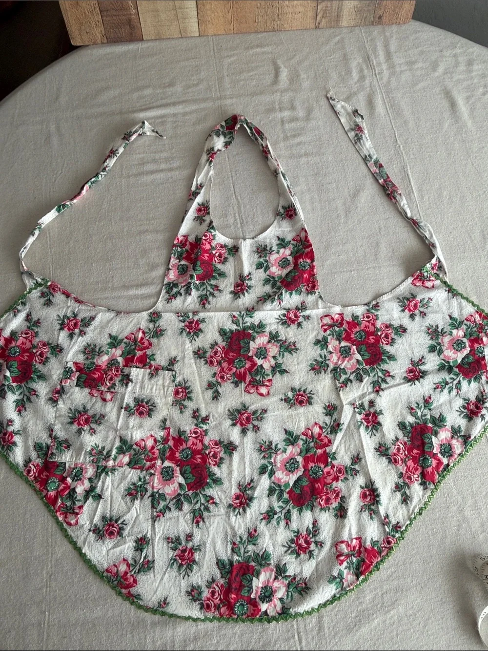 Vintage Homemade Floral Halter Style Apron